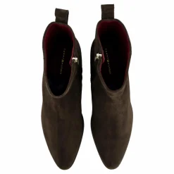 Tommy Hilfiger Low Cowboy Flat Suede Dark Coffee Brun Outlet