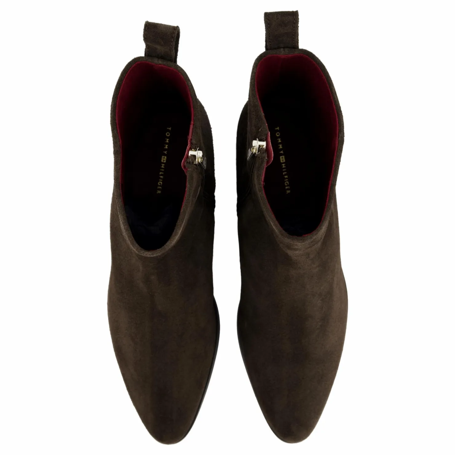 Tommy Hilfiger Low Cowboy Flat Suede Dark Coffee Brun Outlet