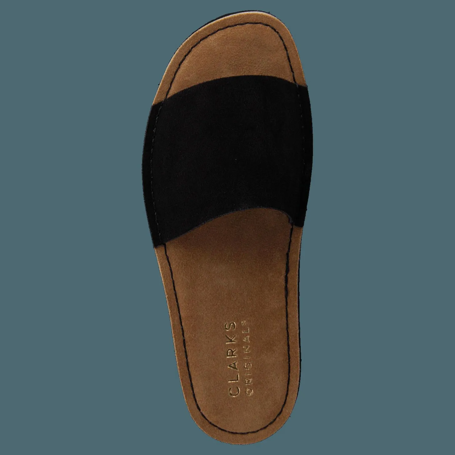Clarks Originals Lunan Slide Black Leather Svart New