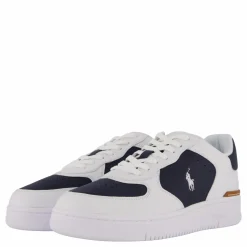 Polo Ralph Lauren Masters Court Leather Sneaker White / Navy Blå och Vit Outlet