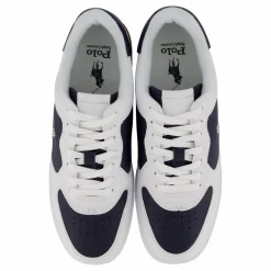 Polo Ralph Lauren Masters Court Leather Sneaker White / Navy Blå och Vit Outlet