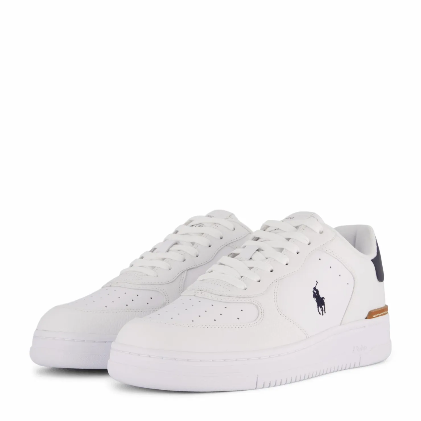 Polo Ralph Lauren Masters Court Leather Sneaker White/Navy PP Vit Clearance