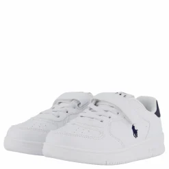 Ralph Lauren Junior Masters Court Ps T-'white / Navy Tumbled Vit Discount