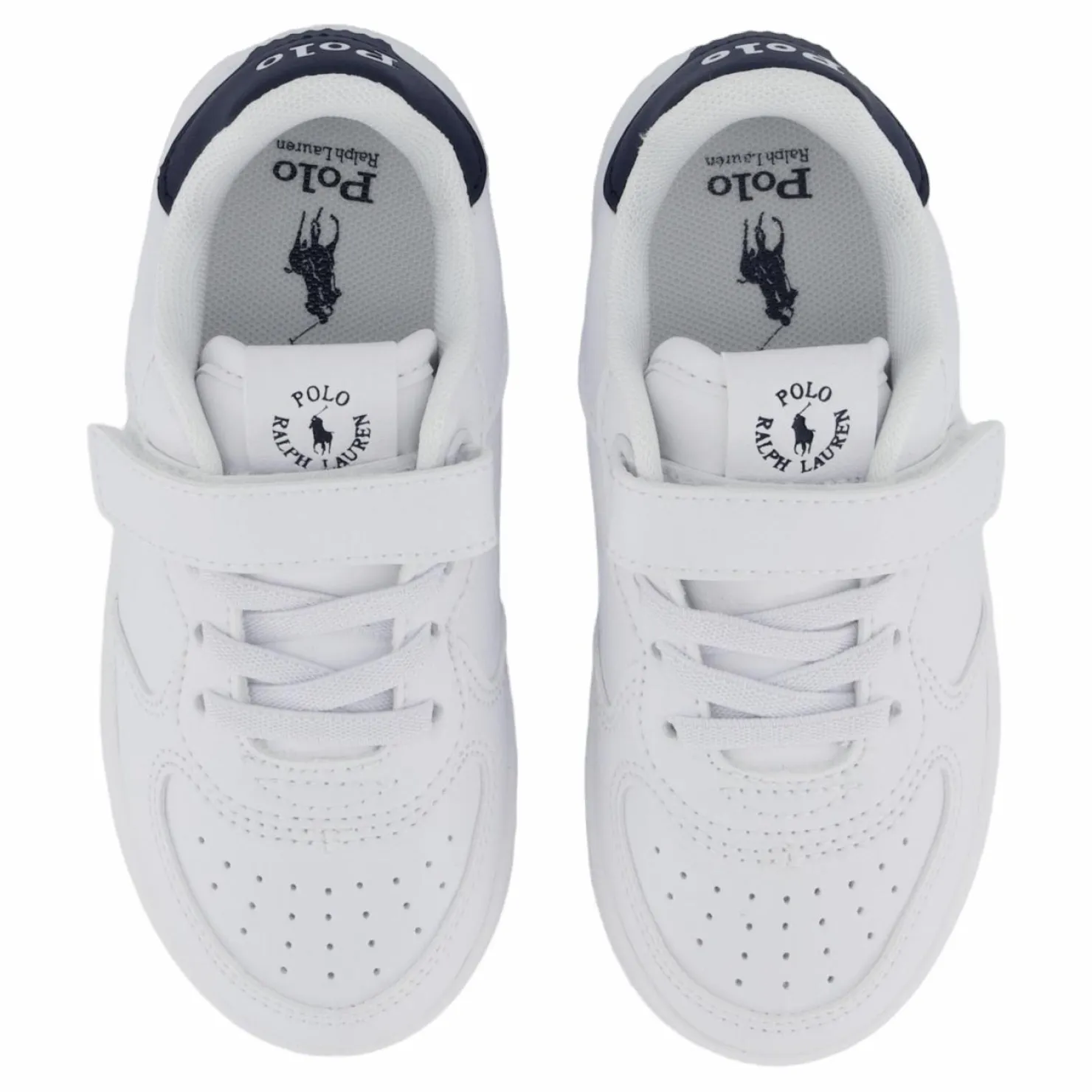 Ralph Lauren Junior Masters Court Ps T-'white / Navy Tumbled Vit Discount