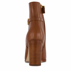 Lauren Ralph Lauren Maxie Burnished Leather Bootie Deep Saddle Tan Brun Outlet