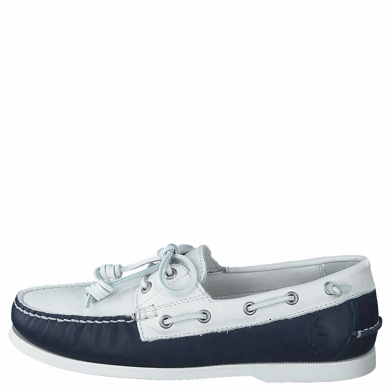 Polo Ralph Lauren Merton Two-Tone Leather Boat Shoe Cream / Navy Vit och Blå Clearance