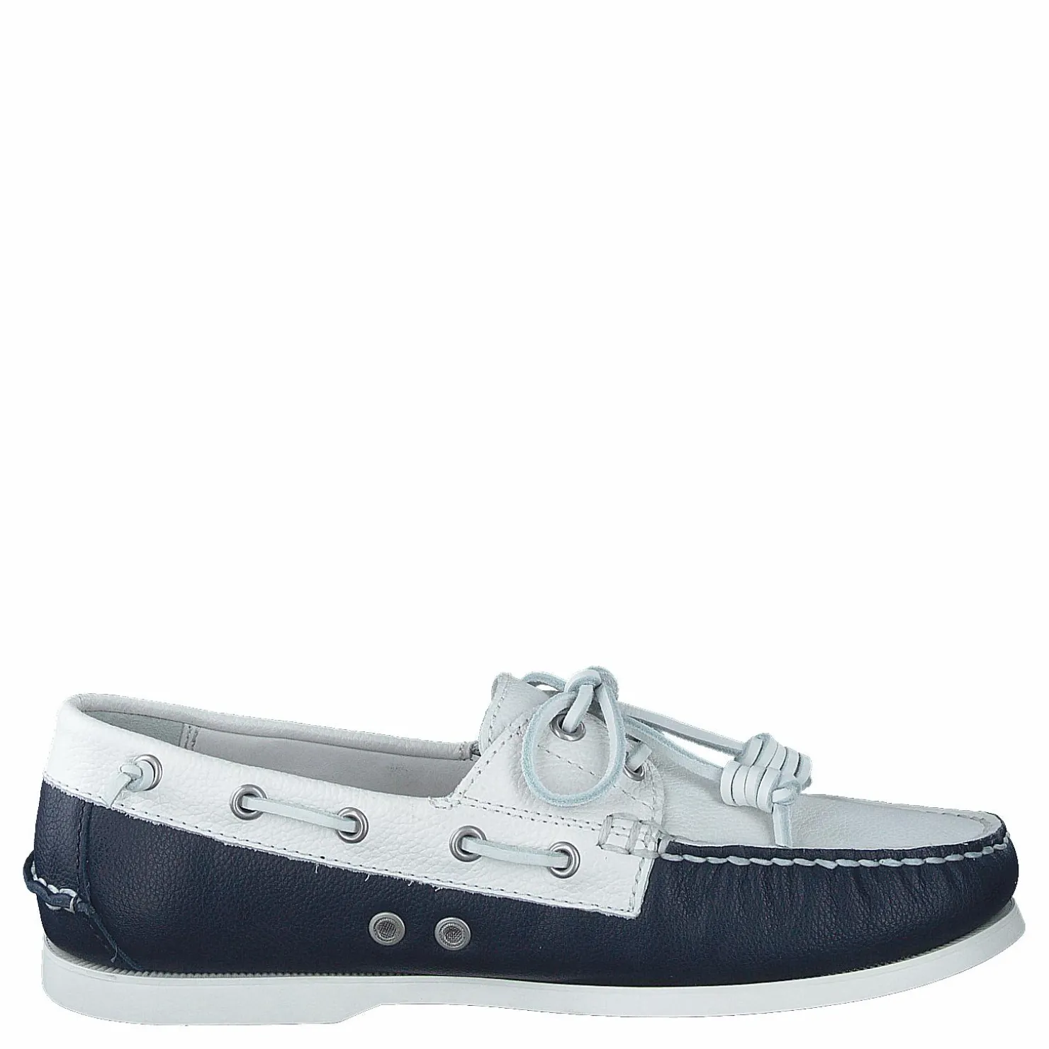 Polo Ralph Lauren Merton Two-Tone Leather Boat Shoe Cream / Navy Vit och Blå Clearance