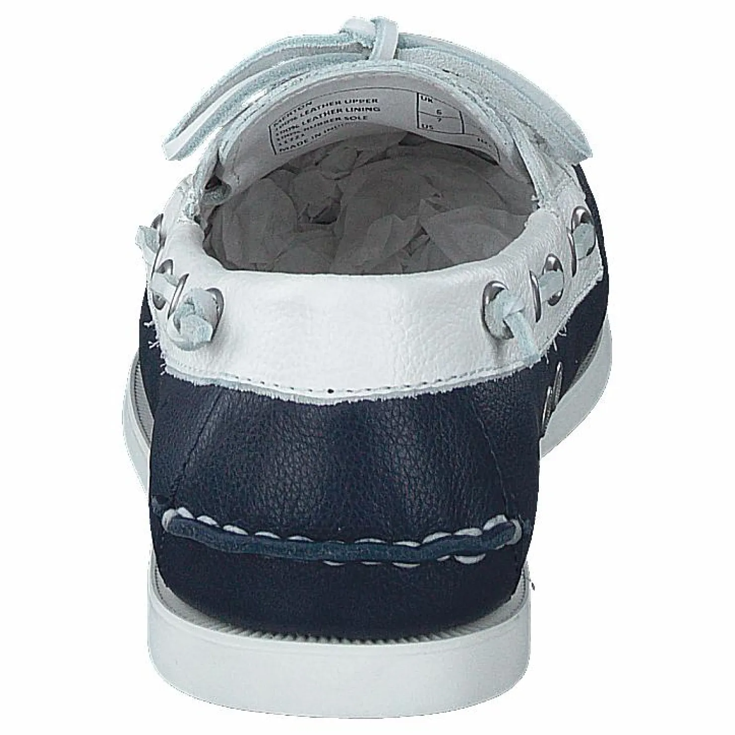 Polo Ralph Lauren Merton Two-Tone Leather Boat Shoe Cream / Navy Vit och Blå Clearance