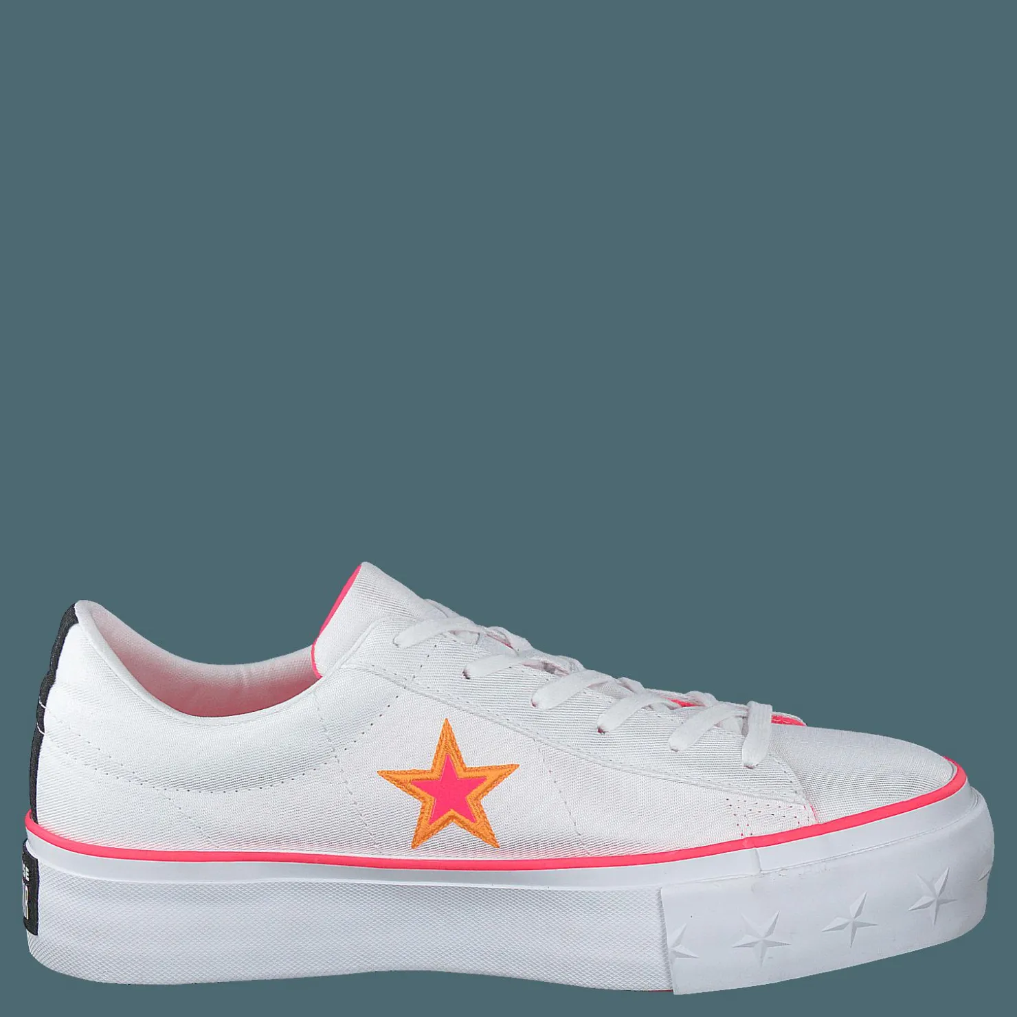 Converse One Star Platform White / Racer Pink / Orange Vit