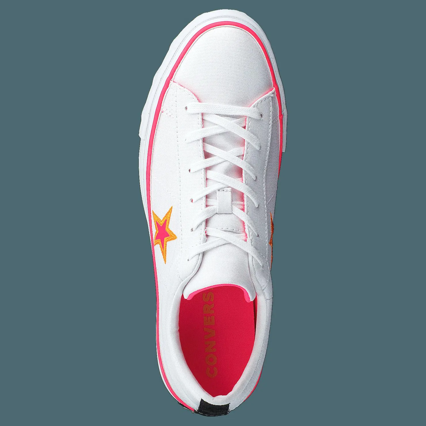 Converse One Star Platform White / Racer Pink / Orange Vit