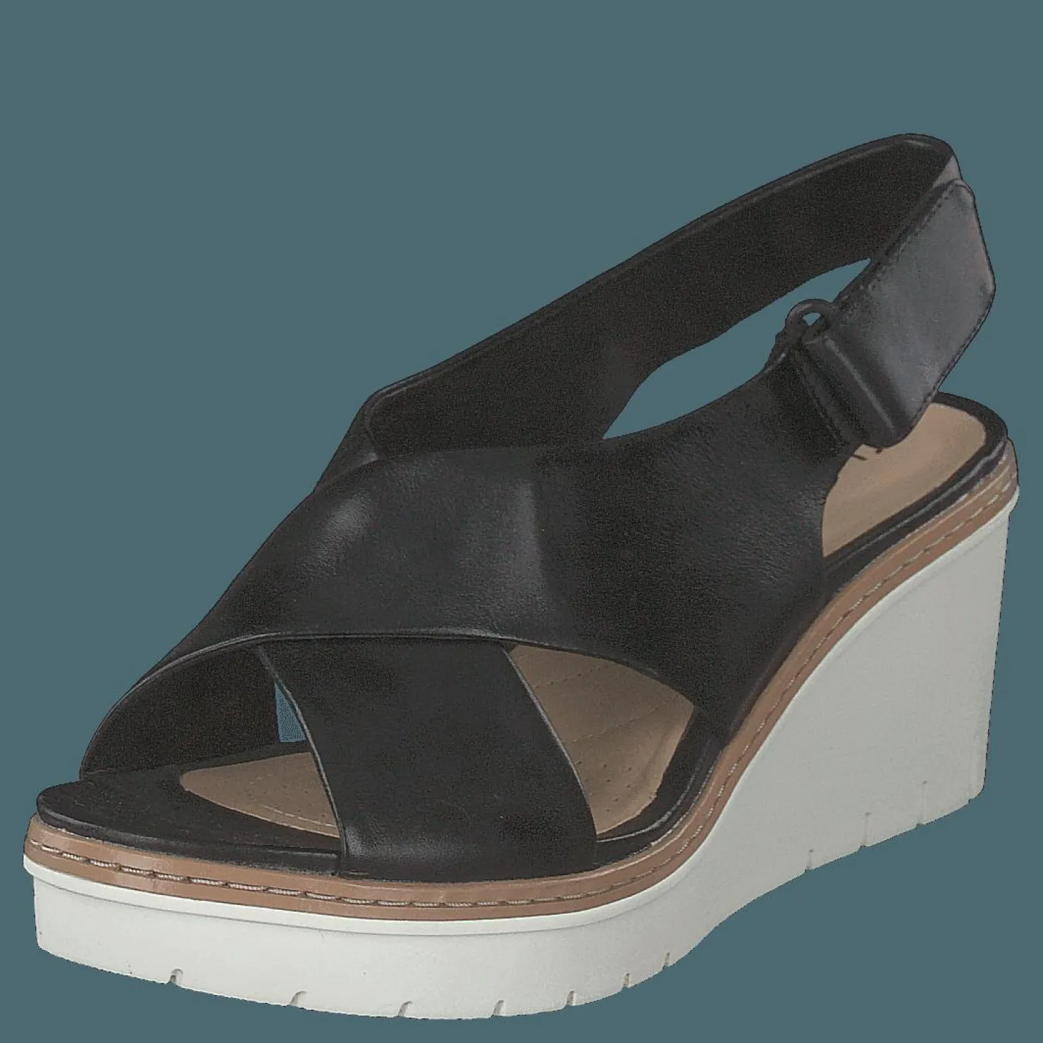 Clarks Palm Candid Black Leather Grå Sale