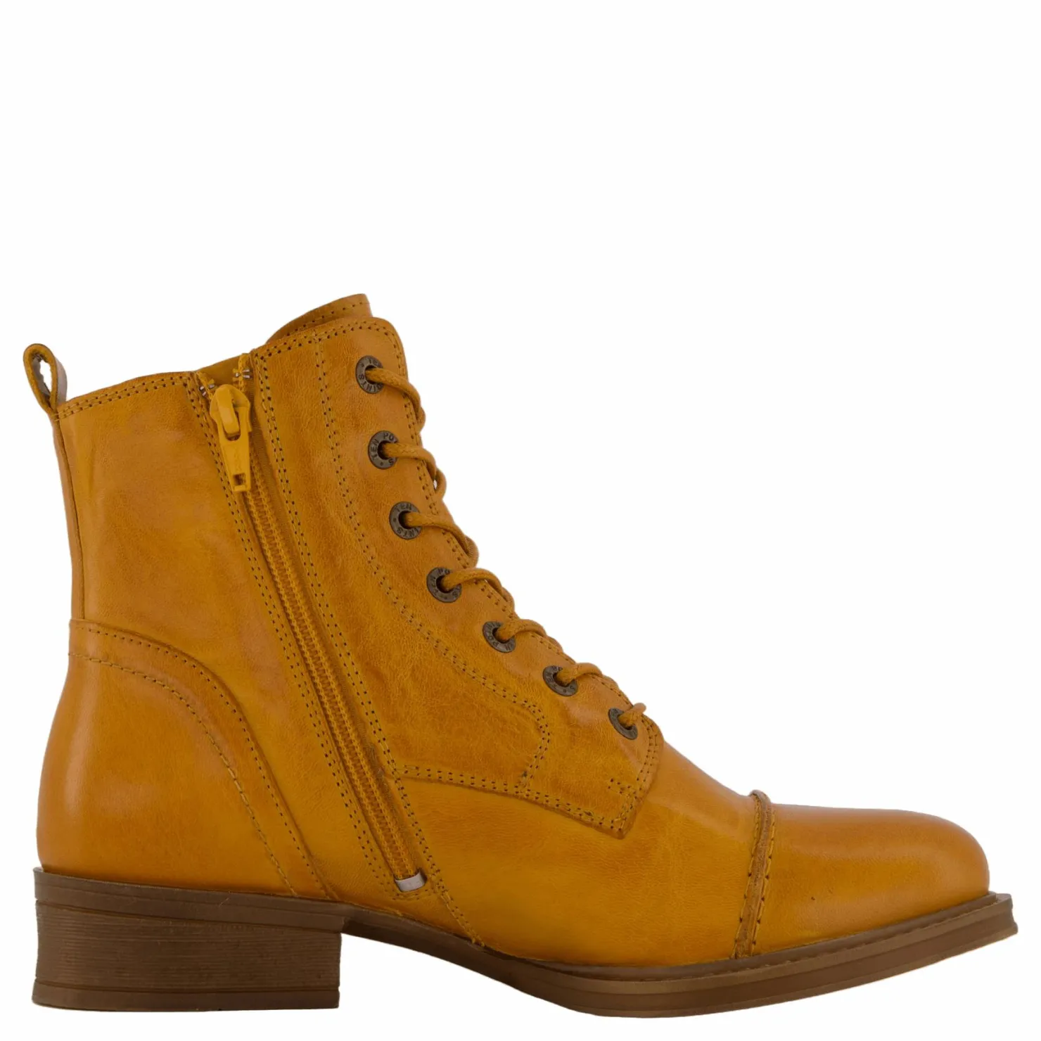 Ten Points Pandora Laced Boots Yolk Mustard Brun Sale