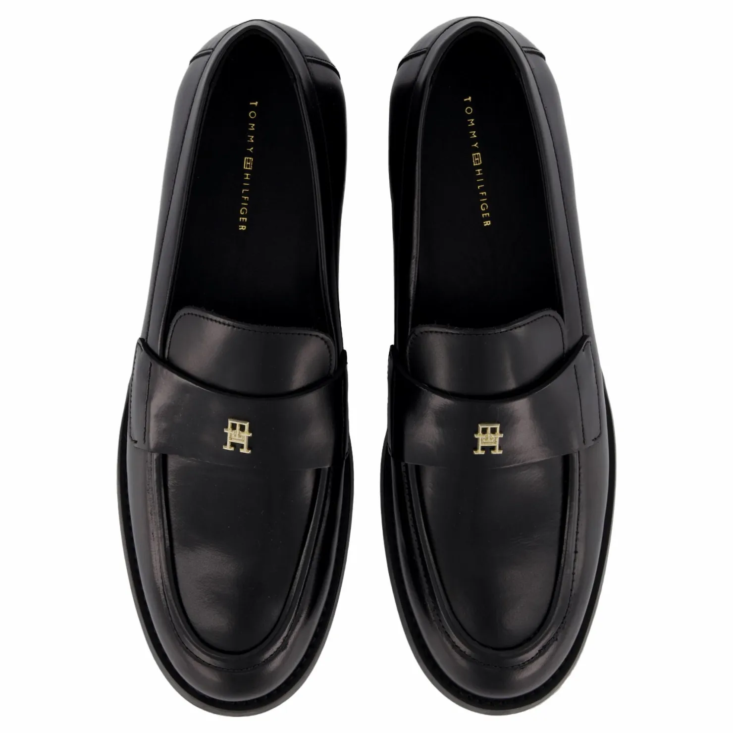 Tommy Hilfiger Party Abrasivato Leather Loafe Black Svart Outlet
