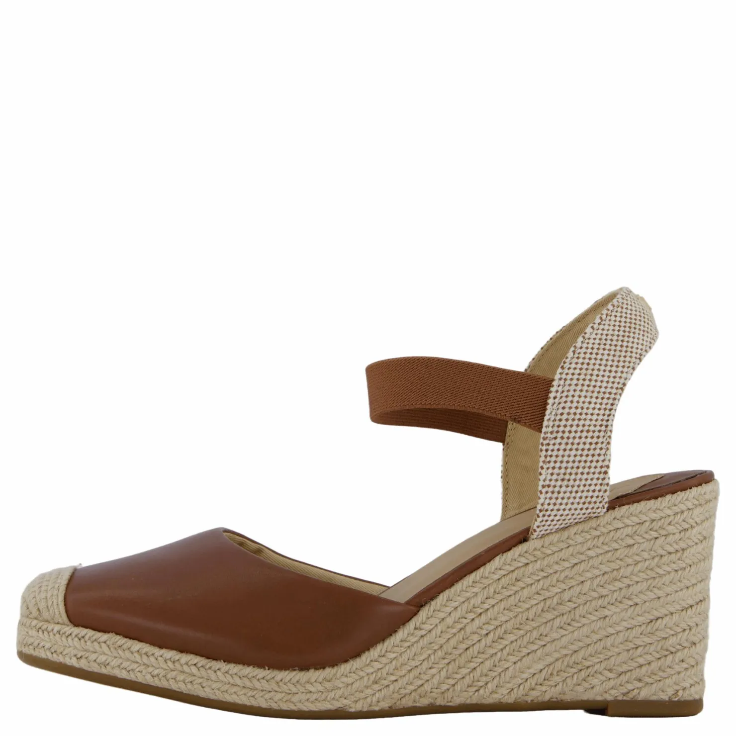Lauren Ralph Lauren Pearle II Leather & Canvas Espadrille Deep Saddle Tan / Neutral / Deep Saddle Tan Beige Best