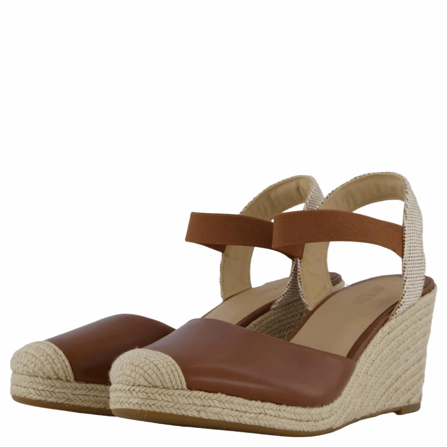 Lauren Ralph Lauren Pearle II Leather & Canvas Espadrille Deep Saddle Tan / Neutral / Deep Saddle Tan Beige Best
