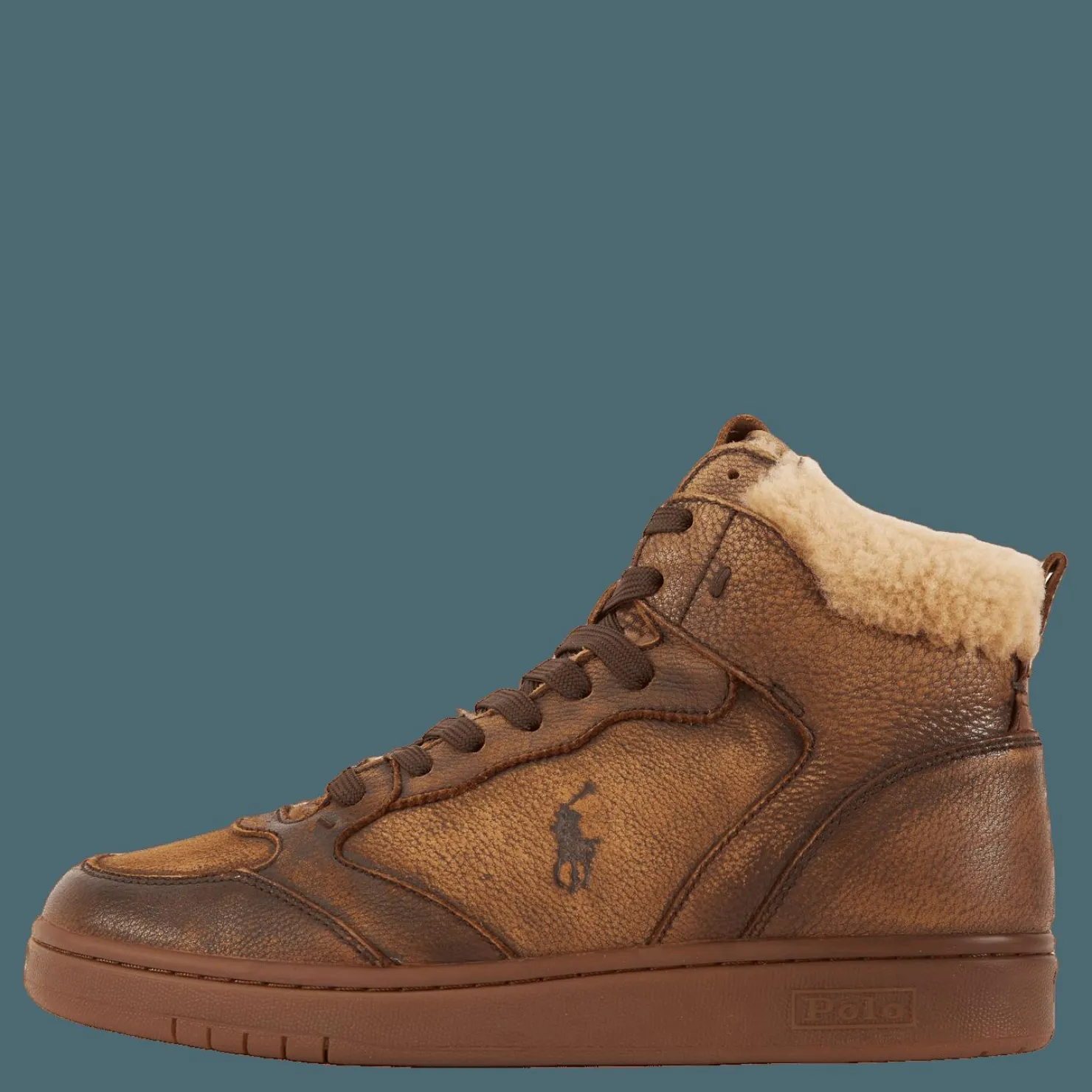 Polo Ralph Lauren Polo Crt Hgh-sneakers-low Top Brown Brun New