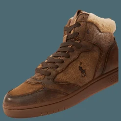 Polo Ralph Lauren Polo Crt Hgh-sneakers-low Top Brown Brun New