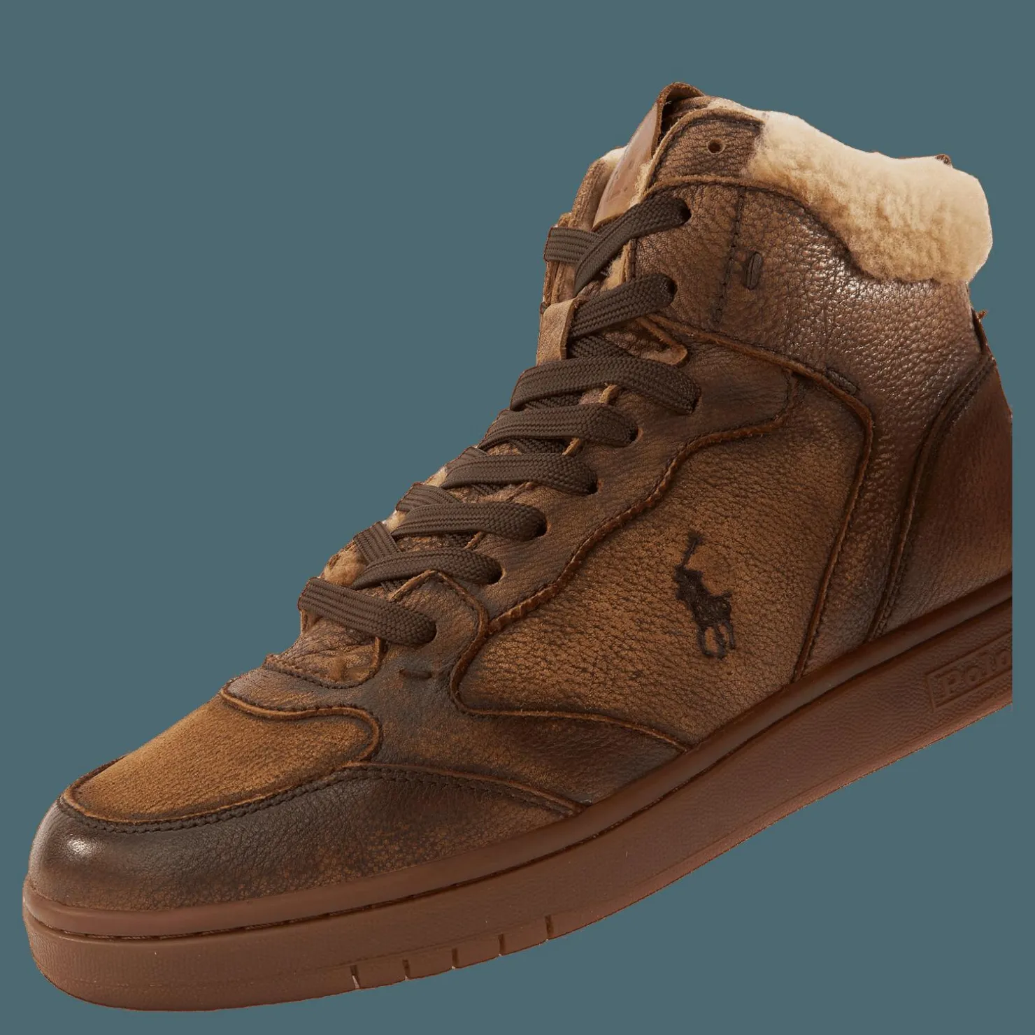 Polo Ralph Lauren Polo Crt Hgh-sneakers-low Top Brown Brun New
