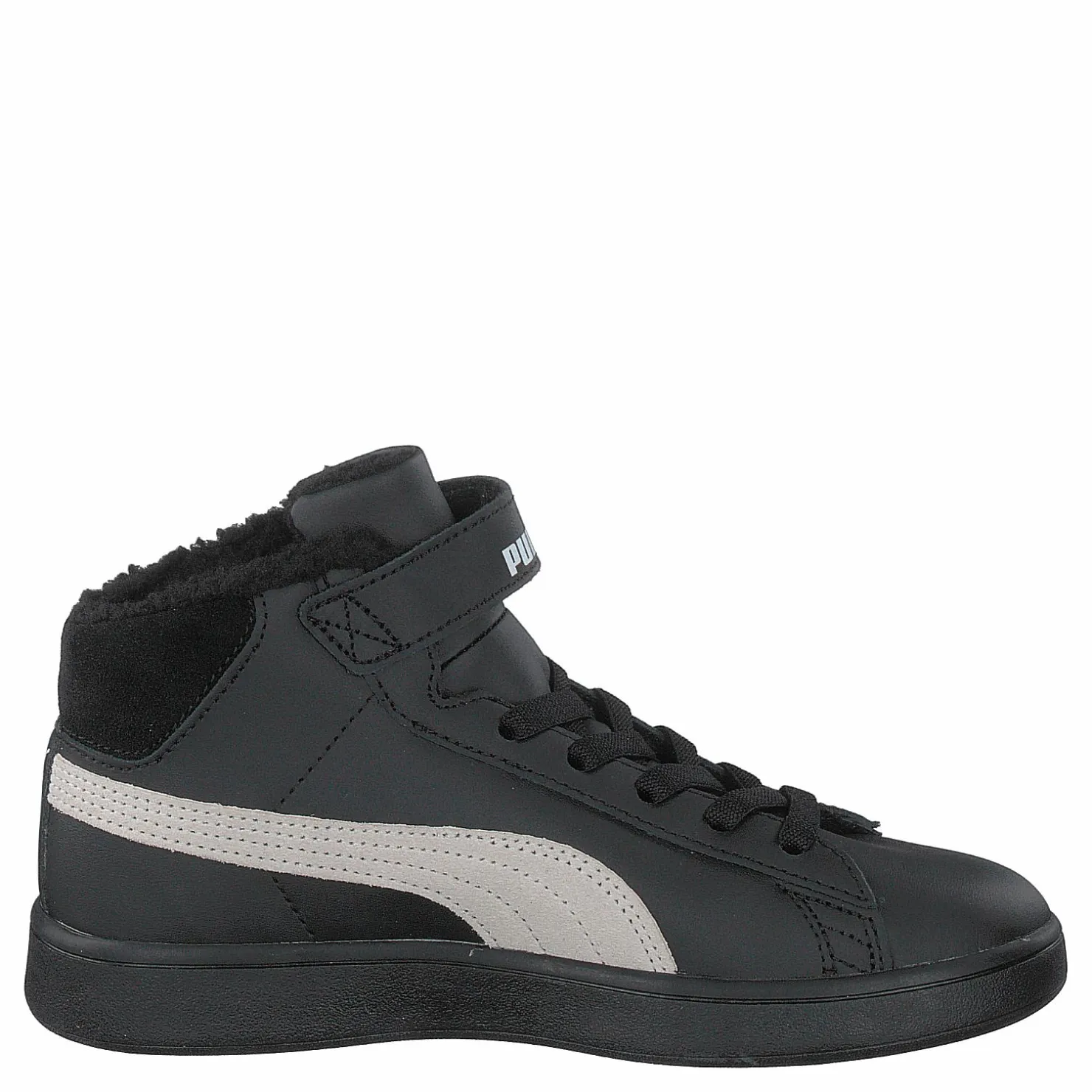 Puma Smash V2 Mid L Fur Ps Black-whisper White Svart New