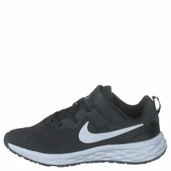 Nike Revolution 6 Little Kids' Shoes BLACK/WHITE-DK SMOKE GREY Grå Discount