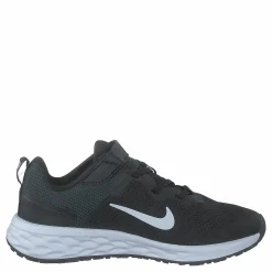 Nike Revolution 6 Little Kids' Shoes BLACK/WHITE-DK SMOKE GREY Grå Discount