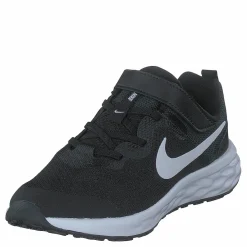 Nike Revolution 6 Little Kids' Shoes BLACK/WHITE-DK SMOKE GREY Grå Discount