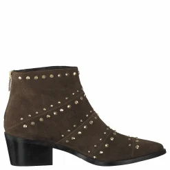 A Pair Rivet Flat Boot Softy Olivia, Rivets Oro Brun Hot