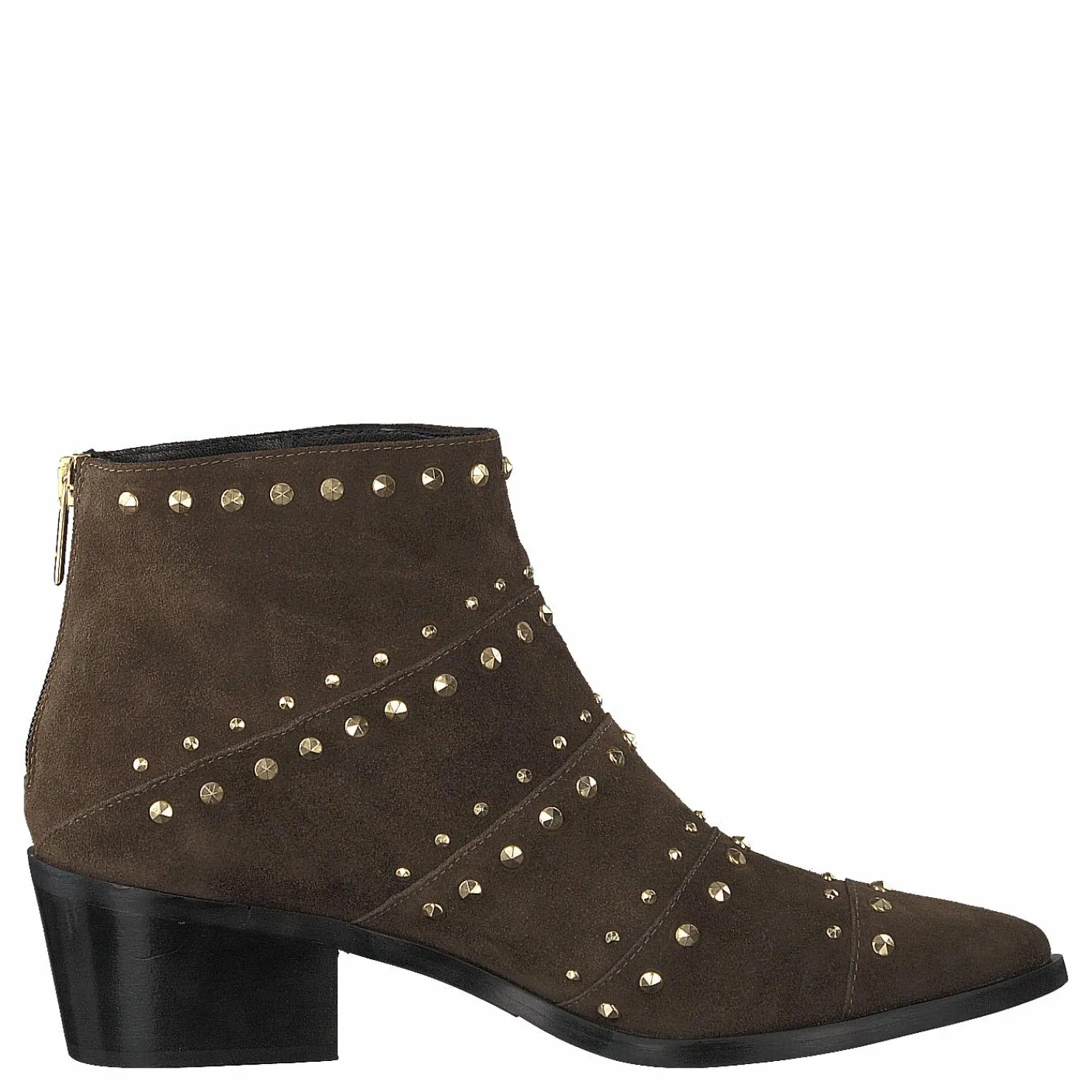 A Pair Rivet Flat Boot Softy Olivia, Rivets Oro Brun Hot