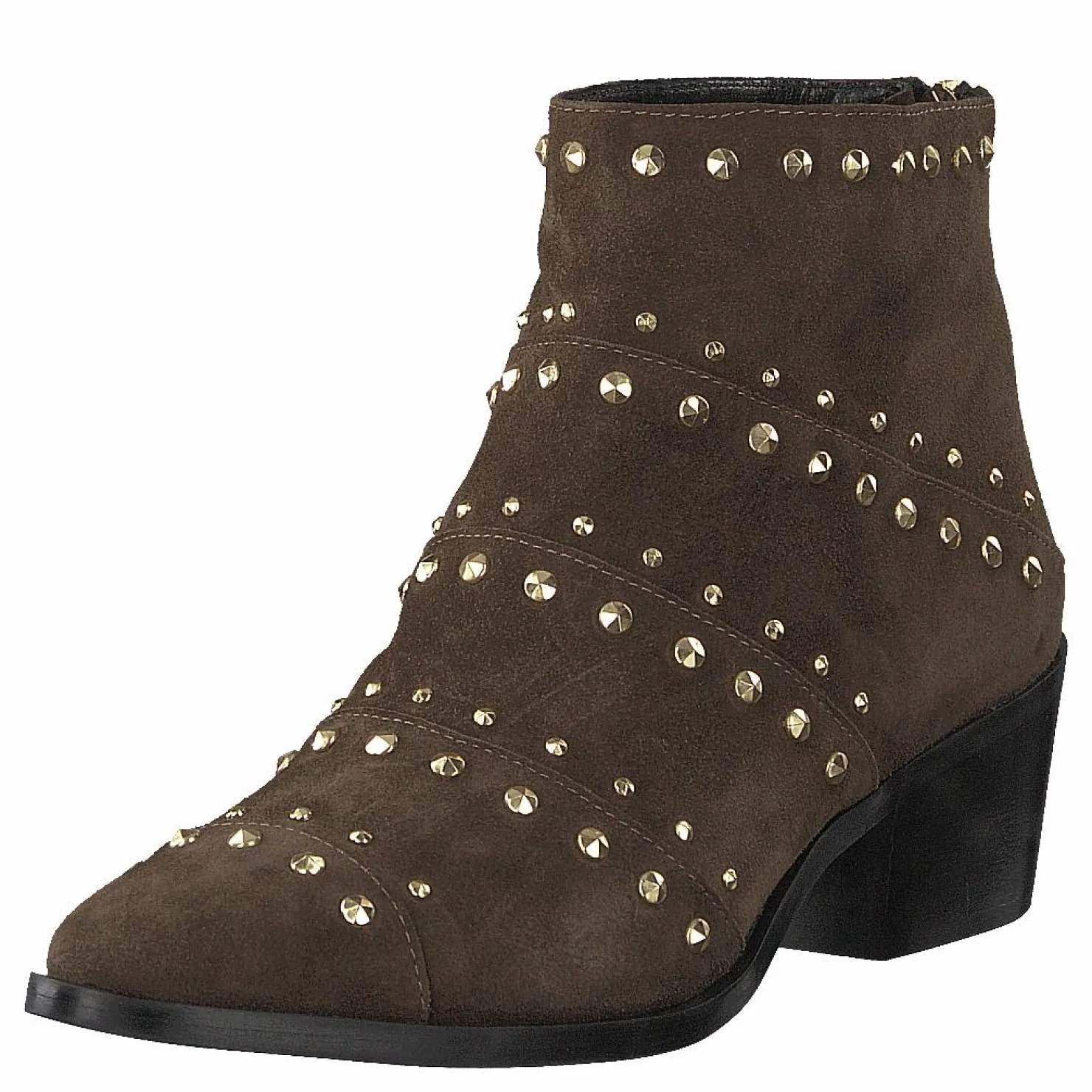 A Pair Rivet Flat Boot Softy Olivia, Rivets Oro Brun Hot