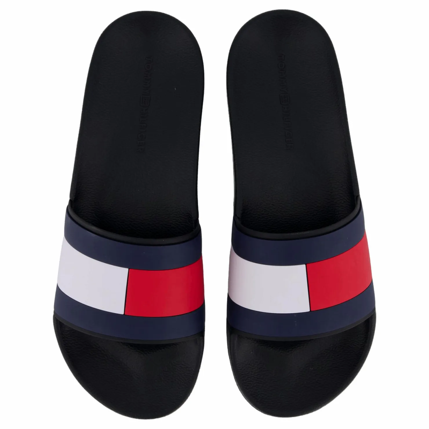 Tommy Hilfiger Rubber Th Flag Pool Slide Black Blå Discount