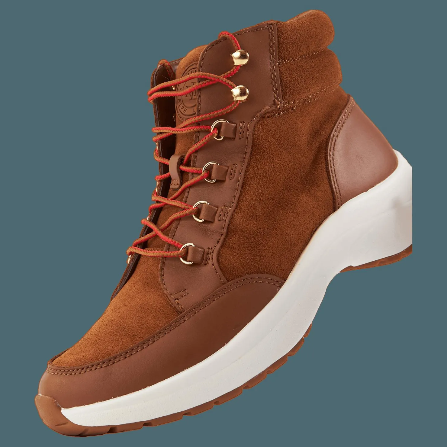 Lauren Ralph Lauren Rylee Suede & Leather High-Top Sneaker Whiskey/Deep Saddle Tan Brun Sale