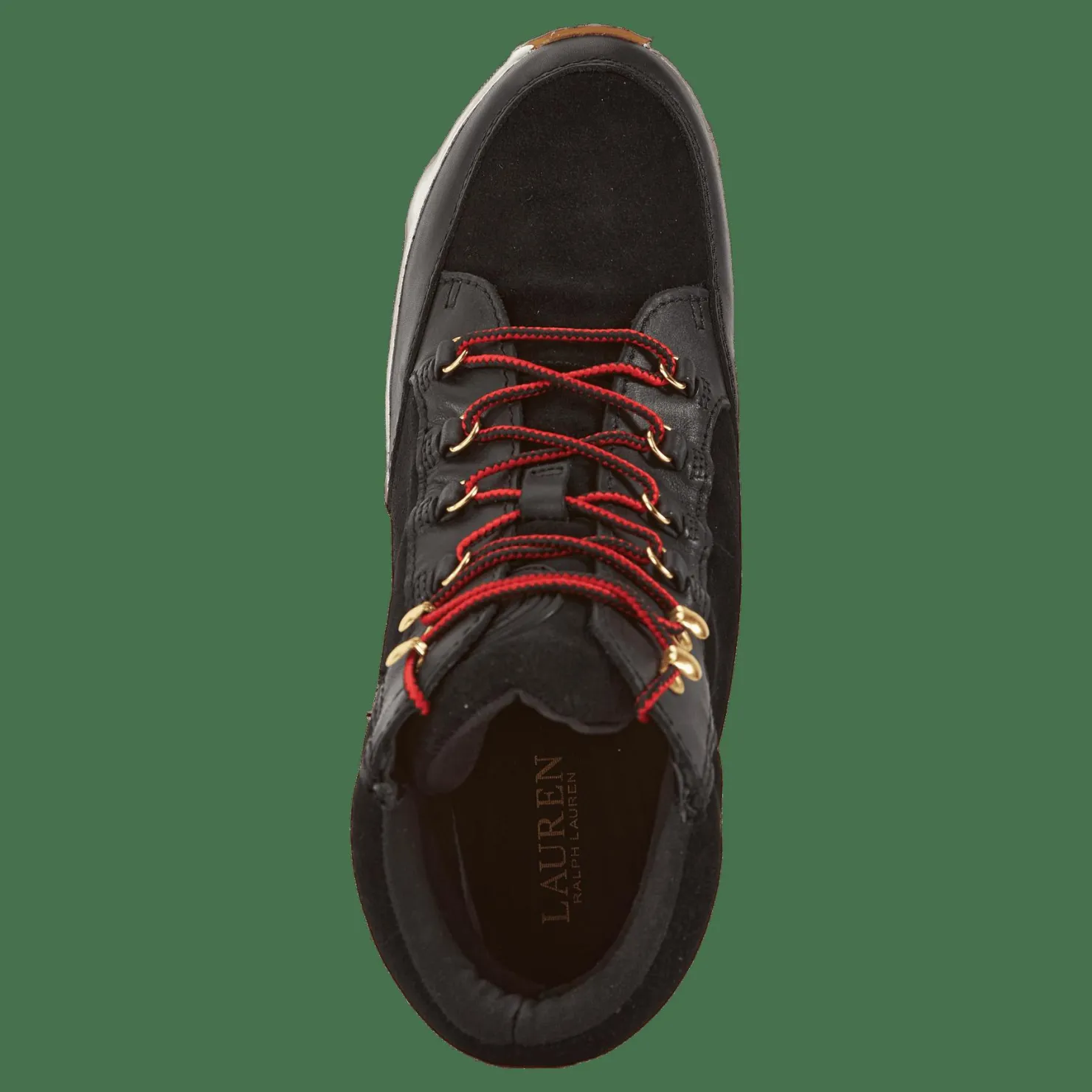 Lauren Ralph Lauren Rylee Suede & Leather High-Top Sneaker Black/Black Svart Discount