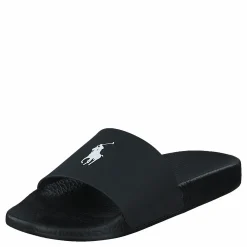 Polo Ralph Lauren Signature Pony Slide Black / White PP Svart Clearance