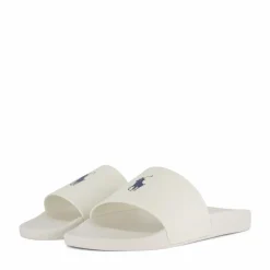 Polo Ralph Lauren Signature Pony Slide Deckwash White / Navy PP Vit Outlet