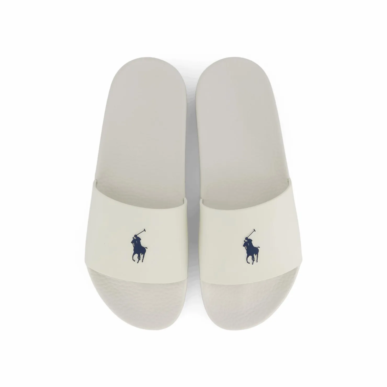 Polo Ralph Lauren Signature Pony Slide Deckwash White / Navy PP Vit Outlet