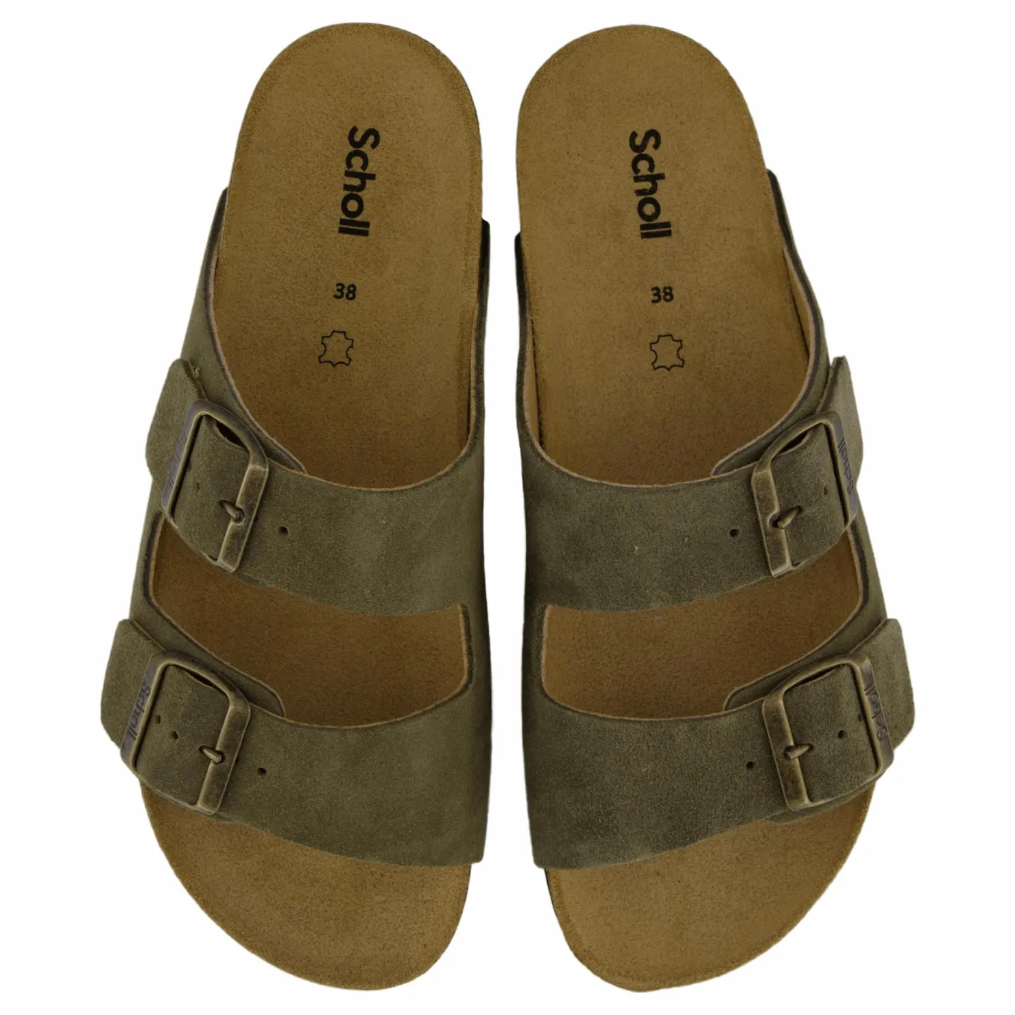 Scholl Iconic Sl Josephine Suede Khaki Brun Outlet