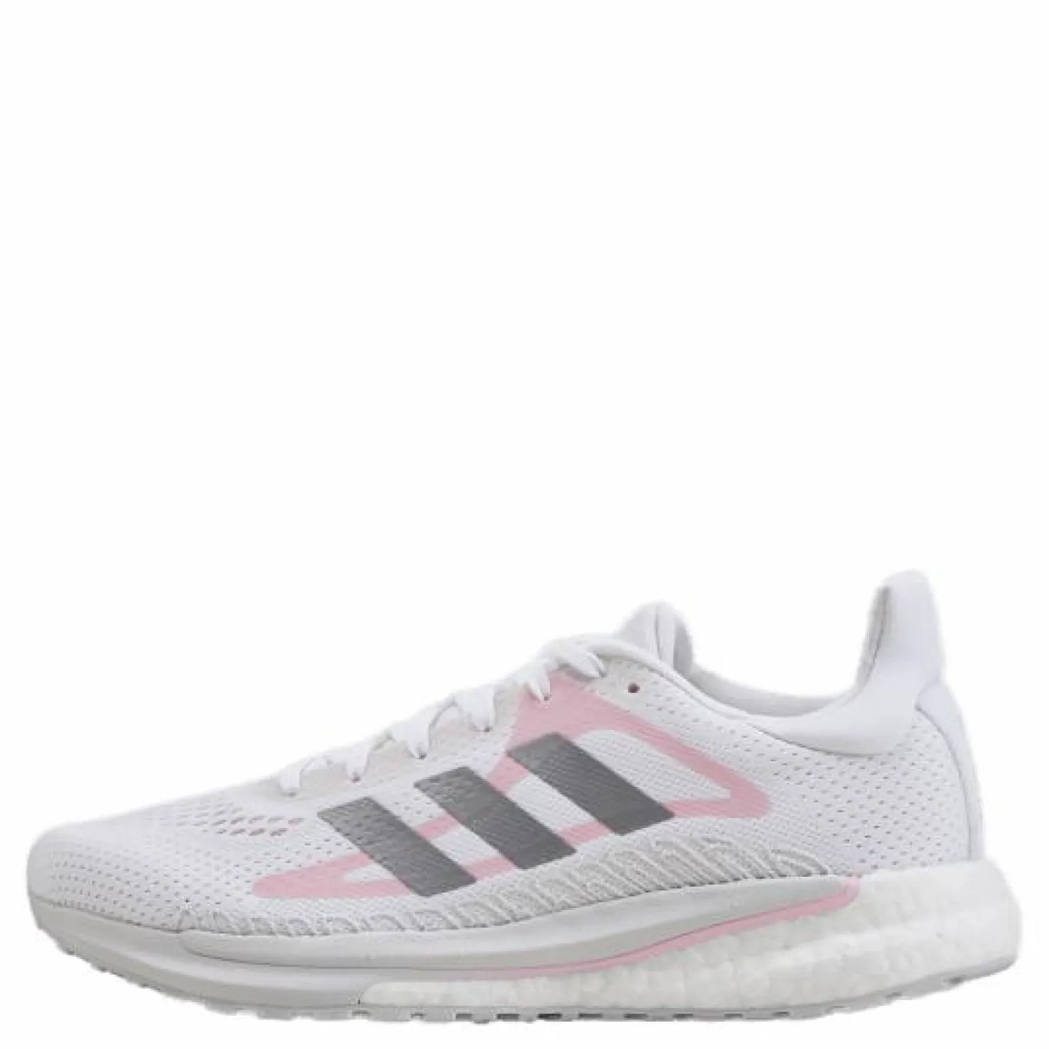 adidas SolarGlide Shoes Cloud White / Silver Metallic / Fresh Candy Vit Outlet