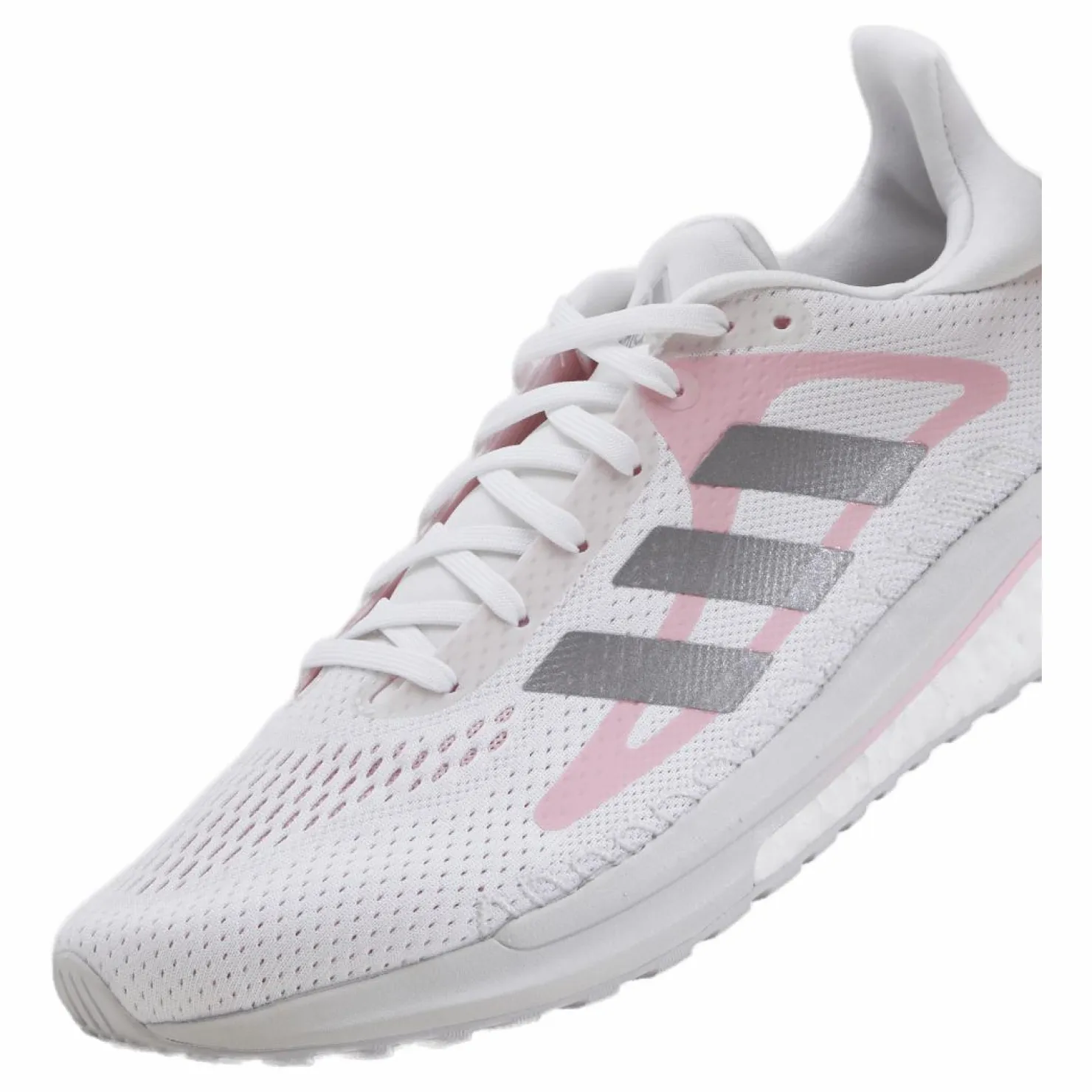 adidas SolarGlide Shoes Cloud White / Silver Metallic / Fresh Candy Vit Outlet