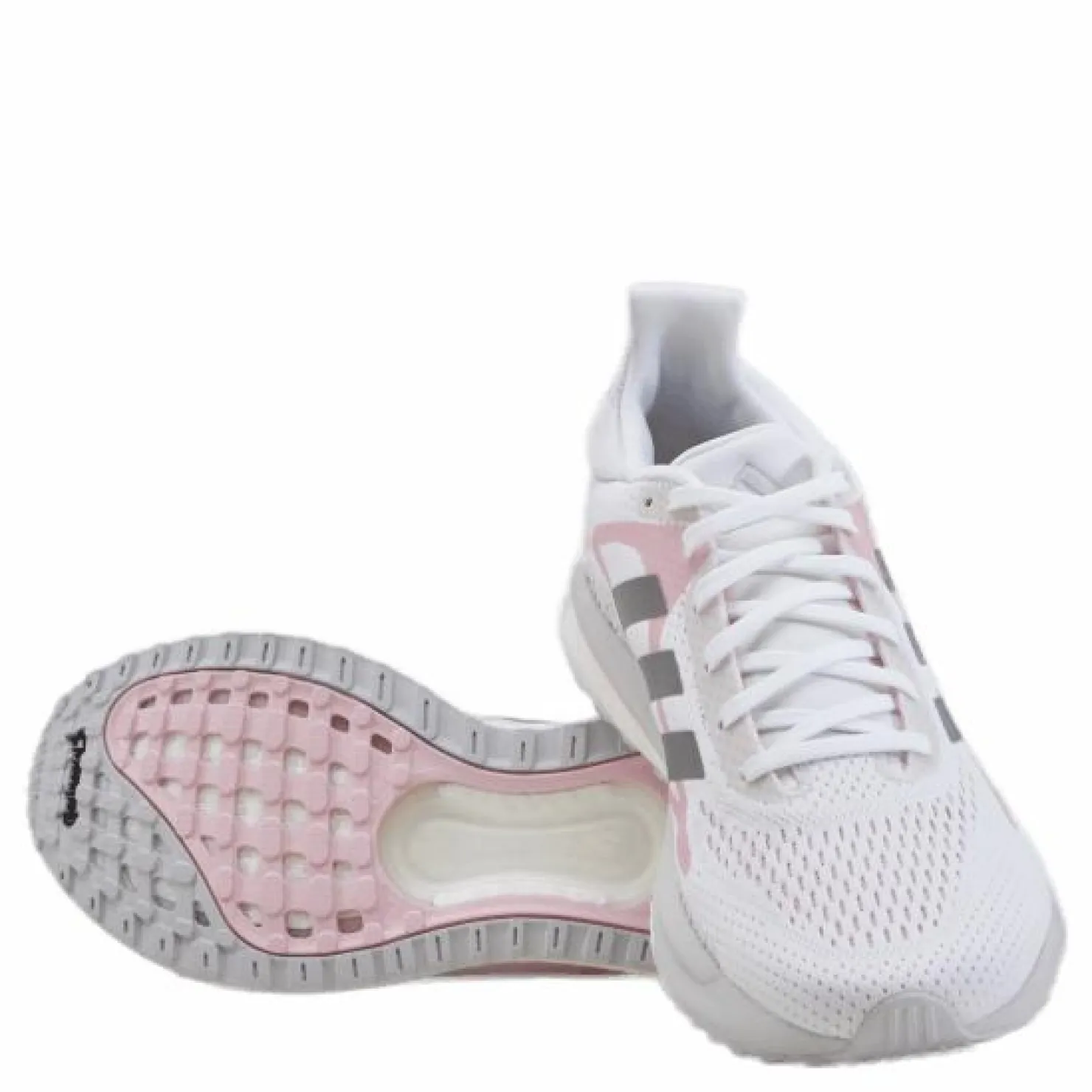 adidas SolarGlide Shoes Cloud White / Silver Metallic / Fresh Candy Vit Outlet