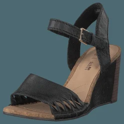 Clarks Spiced Poppy Black Leather Svart Clearance