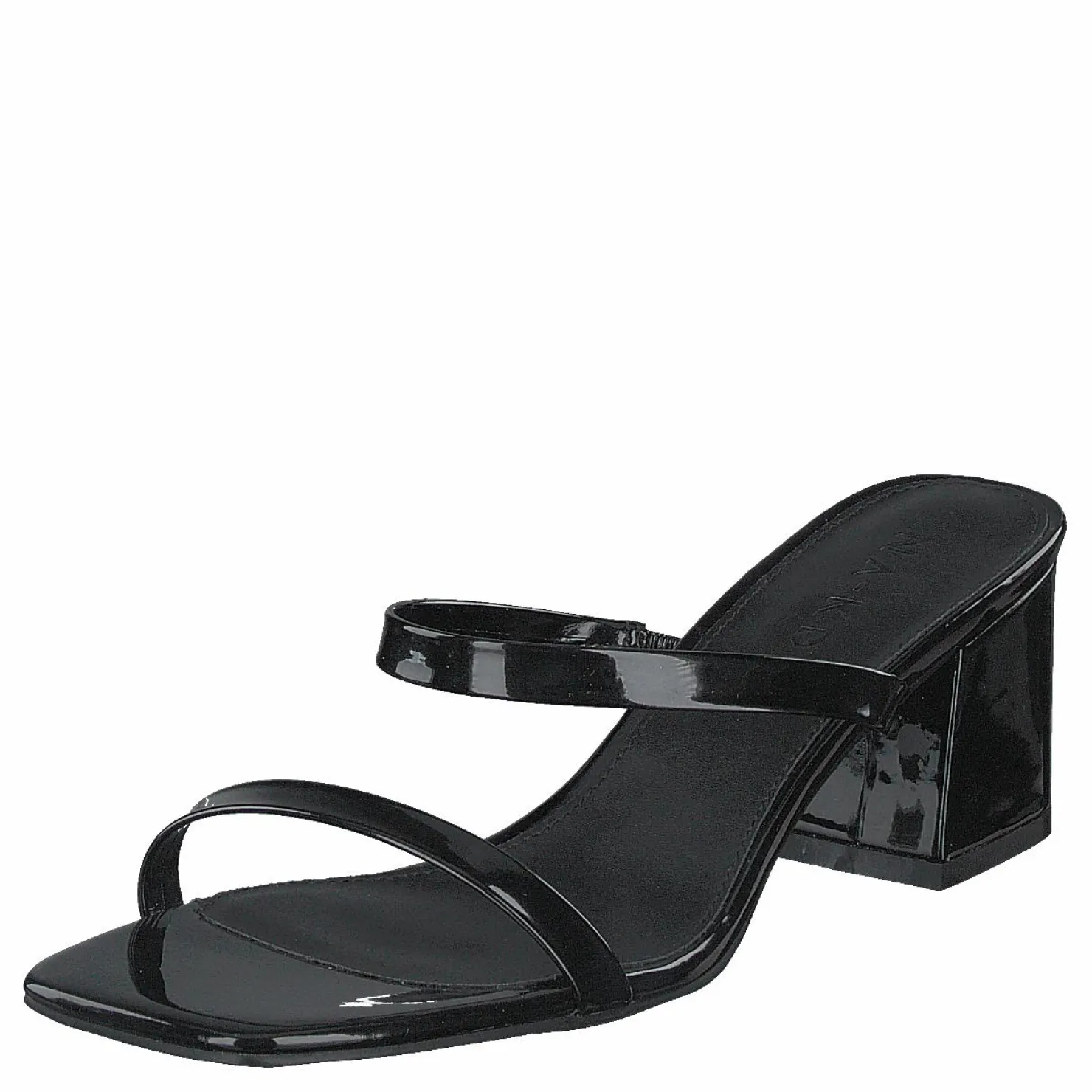 NA-KD Squared Two Strap Sandals Black Svart Outlet