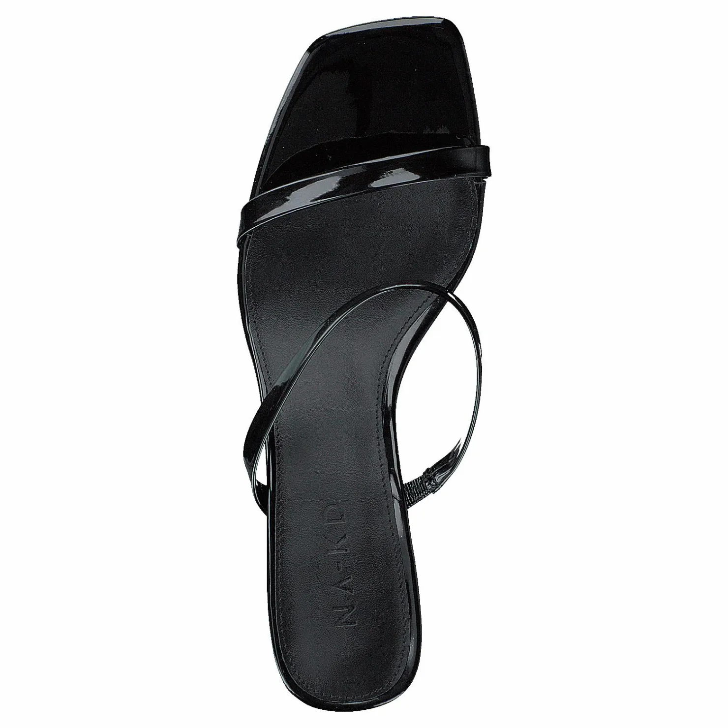 NA-KD Squared Two Strap Sandals Black Svart Outlet