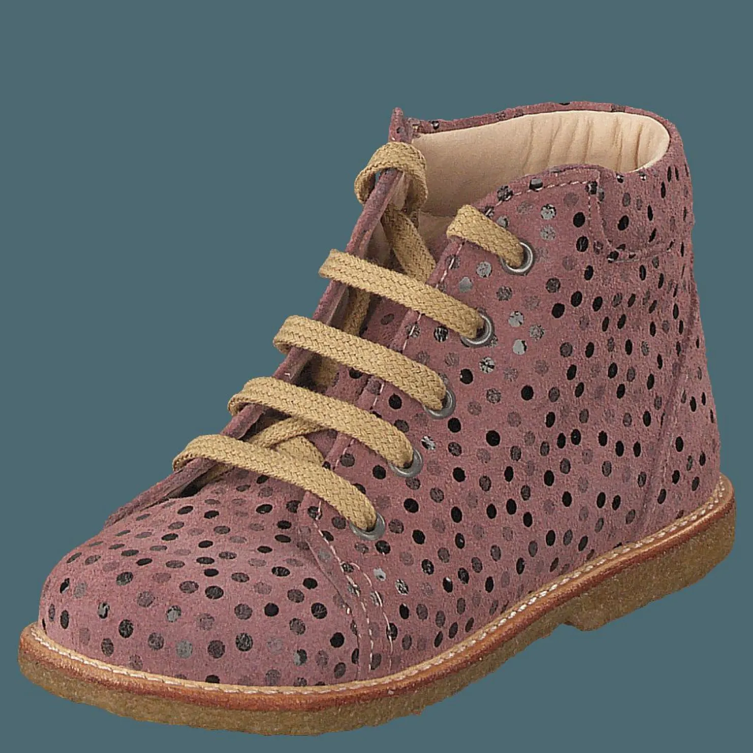 Angulus Starter Boot With Laces Rose Dot Brun och Rosa Hot