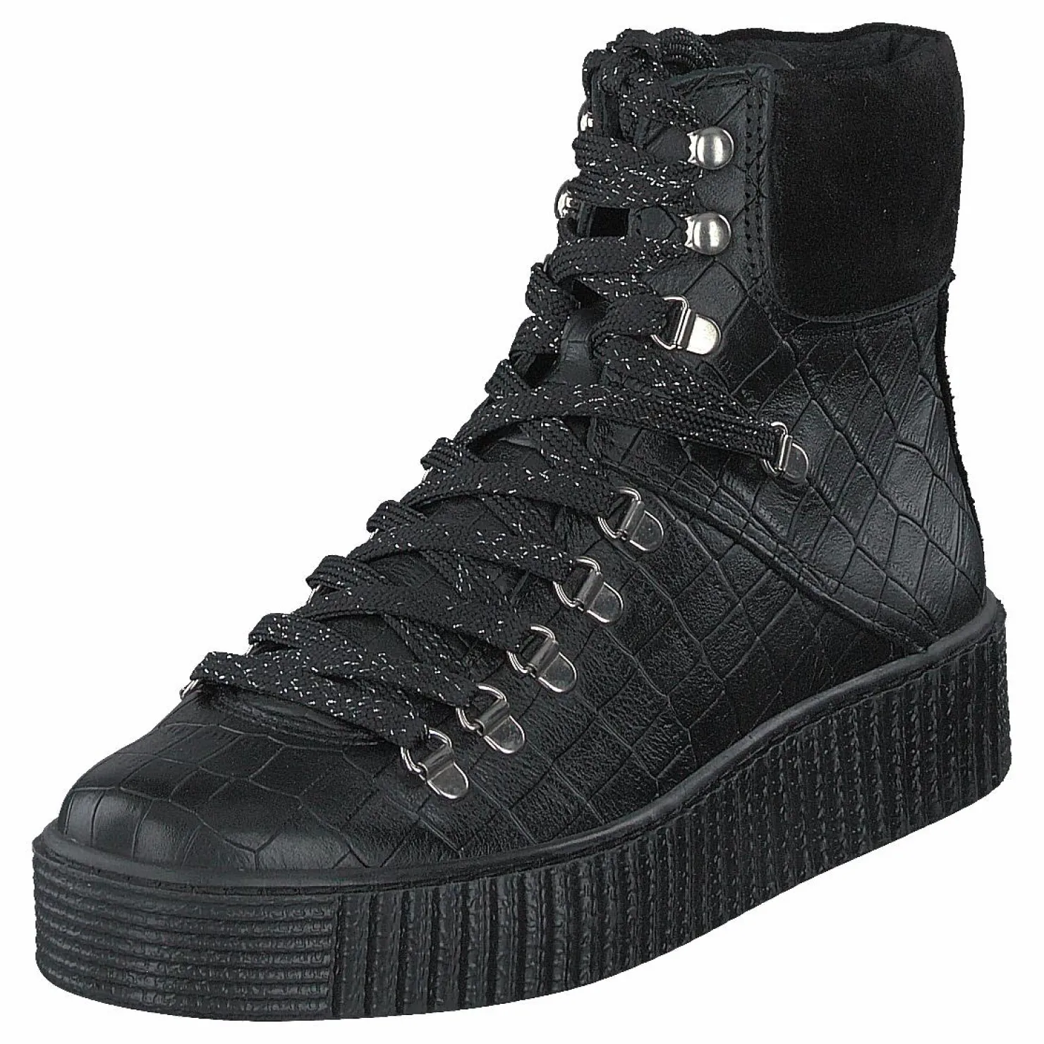 Shoe The Bear Stb-agda Croco Black Svart Clearance