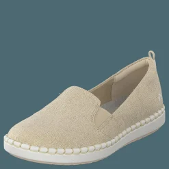 Clarks Step Glow Slip Soft Gold Guld och Beige Discount