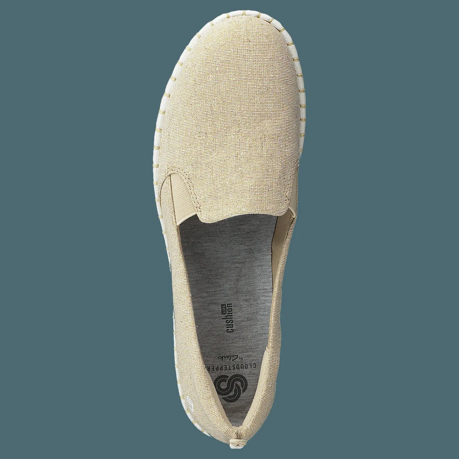 Clarks Step Glow Slip Soft Gold Guld och Beige Discount