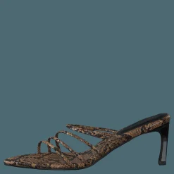 NA-KD Strappy Pointy Sandals Snake Brun Outlet