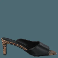 NA-KD Style Two Tonad Mules Black Snake Svart Discount