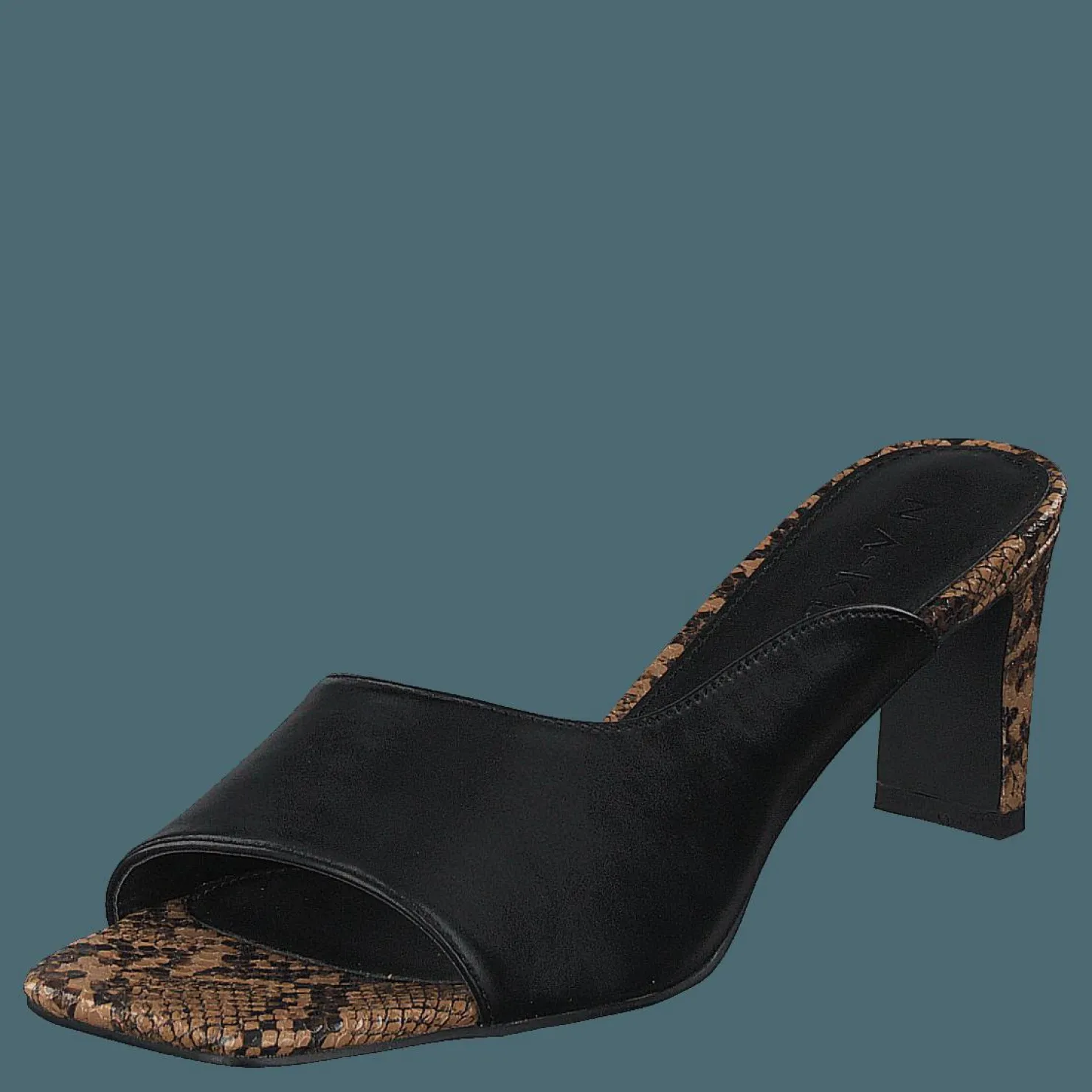 NA-KD Style Two Tonad Mules Black Snake Svart Discount