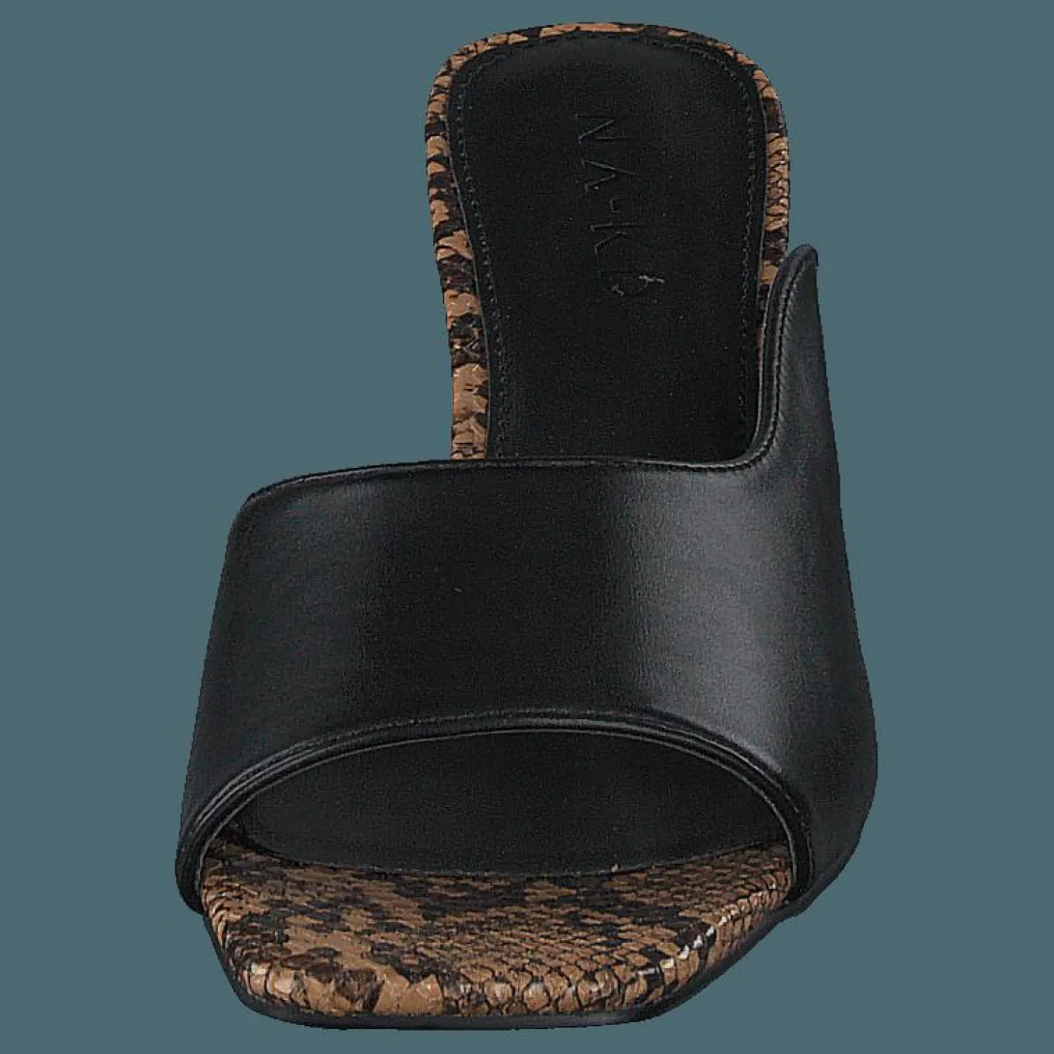 NA-KD Style Two Tonad Mules Black Snake Svart Discount